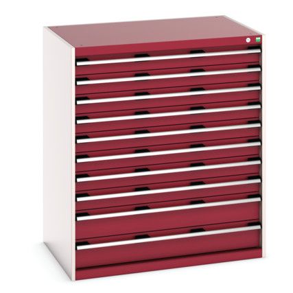 CUBIO CABINET 10 DRAWERS HDWxDxH: 1050x750x1200mm RED