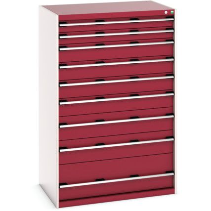 CUBIO CABINET 9 DRAWERS HD WxDxH:1050x750x1600mm RED