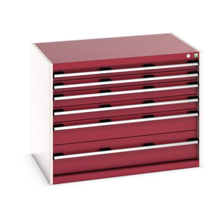 CUBIO CABINET 6 DRAWERS HD WxDxH:1050x750x800mm RED