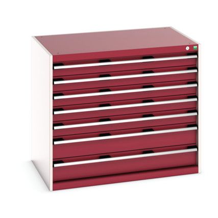 CUBIO CABINET 7 DRAWERS HD WxDxH:1050x750x900mm RED