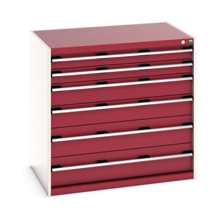 CUBIO CABINET 6 DRAWERS HD WxDxH:1050x750x1000mm RED