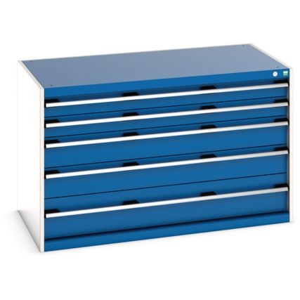 CUBIO CABINET 5 DRAWERS HD WxDxH:1300x750x800mm BLUE