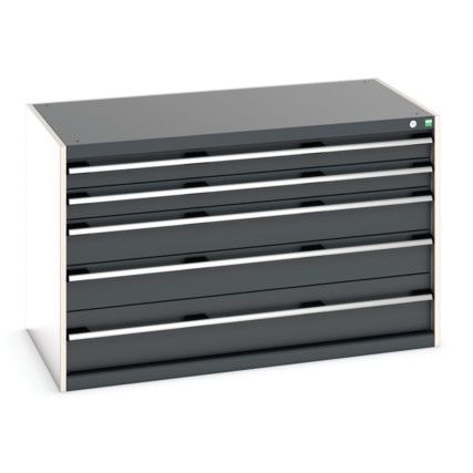 CUBIO CABINET 5 DRAWERS HD WxDxH:1300x750x800mm DARK GREY