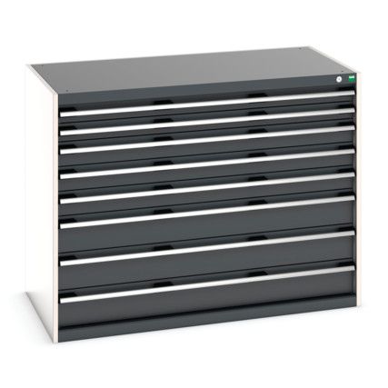 CUBIO CABINET 8 DRAWERS HD WxDxH:1300x750x1000mm DARK GREY