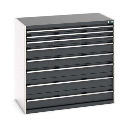 CUBIO CABINET 8 DRAWERS HD WxDxH:1300x750x1200mm DARK GREY