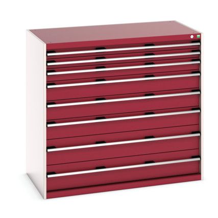 CUBIO CABINET 8 DRAWERS HD WxDxH:1300x750x1200mm RED