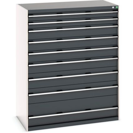 CUBIO CABINET 9 DRAWERS HD WxDxH:1300x750x1600mm DARK GREY