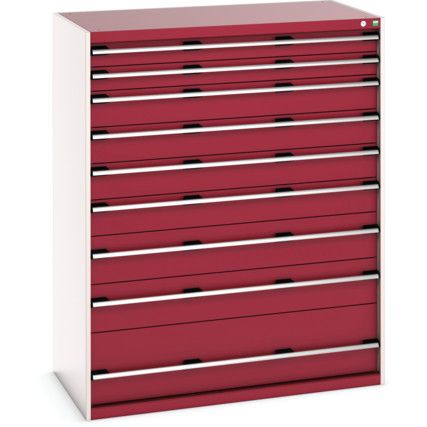 CUBIO CABINET 9 DRAWERS HD WxDxH:1300x750x1600mm RED