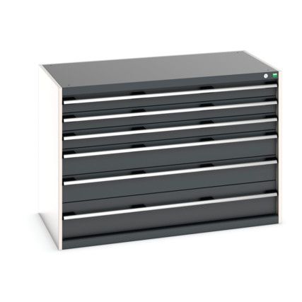 CUBIO CABINET 6 DRAWERS HD WxDxH:1300x750x900mm DARK GREY