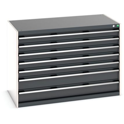 CUBIO CABINET 7 DRAWERS HD WxDxH:1300x750x900mm DARK GREY