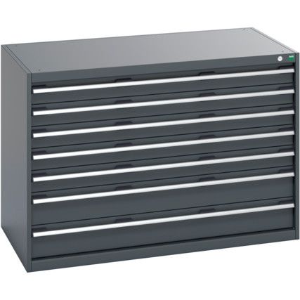 CUBIO CABINET 7 DRAWERS HD WxDxH:1300x750x900mm ALL DARK GREY