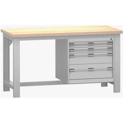 CUBIO FW BENCH MPX & 4 CABINET WxDxH: 1500x750x840mm GREY