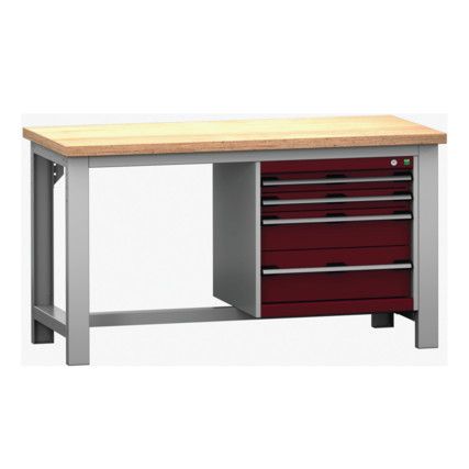 CUBIO FW BENCH MPX & 4 CABINET WxDxH: 1500x750x840mm RED