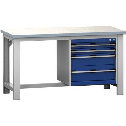 CUBIO FW BENCH LINO & 4 CABINET WxDxH: 1500x750x840mm BLUE