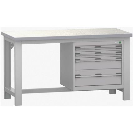 CUBIO FW BENCH LINO & 4 CABINET WxDxH: 1500x750x840mm GREY