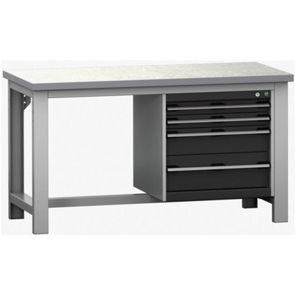 CUBIO FW BENCH LINO & 4 CABINET WxDxH: 1500x750x840mm DARK GREY