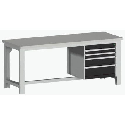 CUBIO FW BENCH LINO 4 CABINET WxDxH: 2000x750x840mm DARK GREY