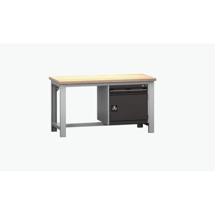 CUBIO FW BENCH MPX 1 DRW/DOORWxDxH: 1500x750x840mm DARK GREY