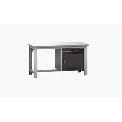 CUBIO FW BENCH LINO 1 DRW/DOORWxDxH: 1500x750x840mm DARK GREY