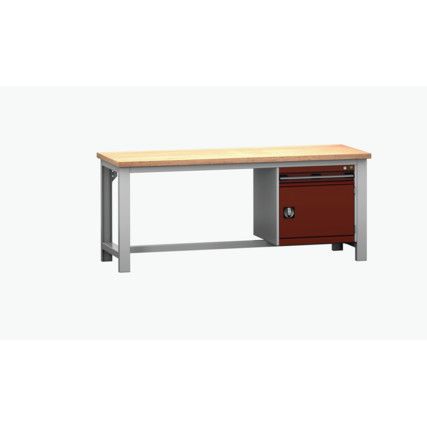 CUBIO FW BENCH MPX 1 DRW/DOOR CABINET WxDxH: 2000x750x840mm RED