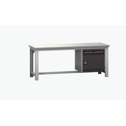 CUBIO FW BENCH LINO 1 DRW/DOORWxDxH: 2000x750x840mm DARK GREY