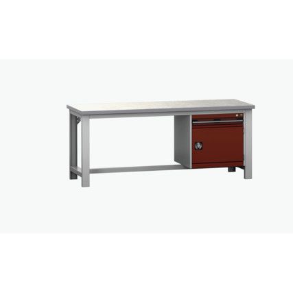 CUBIO FW BENCH LINO 1 DRW/DOOR CABINET WxDxH: 2000x750x840mm RED