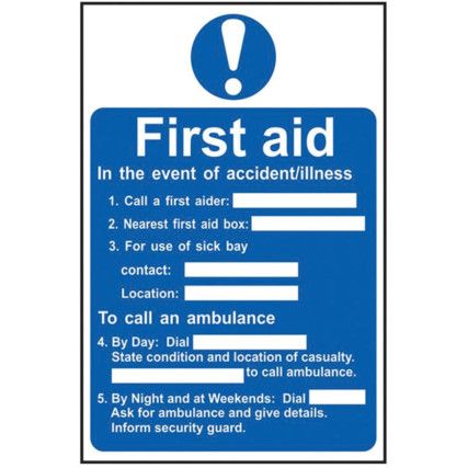 FIRST AID PROCEDURE - RPVC (200X300MM)