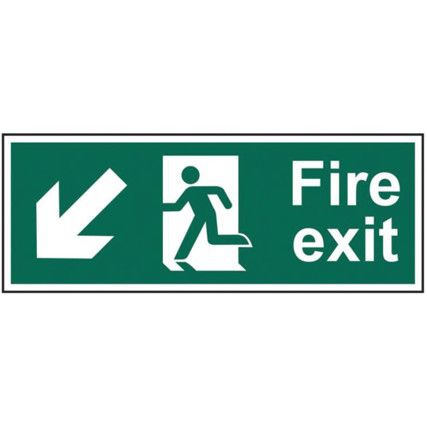 FIRE EXIT (MAN ARROW DOWN/LEFT)-RPVC (600 X 200MM)