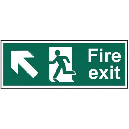 FIRE EXIT (MAN ARROW UP/LEFT)-RPVC (600 X 200MM)