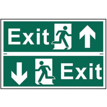 EXIT MAN RUNNING ARROW UP/DOWN-PVC (300 X 200MM)