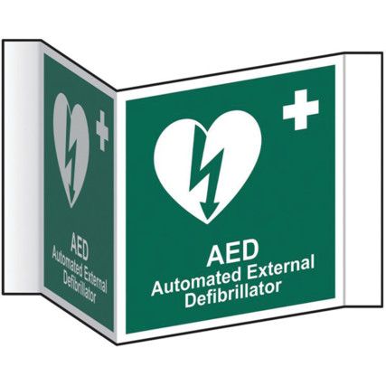 AED (PROJECTION SIGN) -RPVC(200MM FACE)