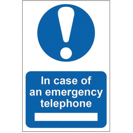 IN CASE OF EMERGENCY TELEPHONE -PVC (200 X 300MM)