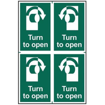 TURN TO OPEN - PVC (200 X 300MM) 