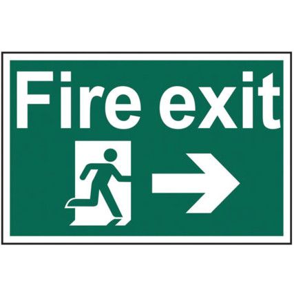 FIRE EXIT ARROW RIGHT - RPVC(300X 200MM)