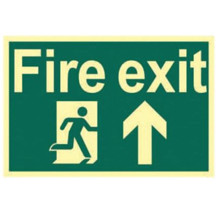 FIRE EXIT RUNNING MAN ARROW UP -PHO (300 X 200MM)