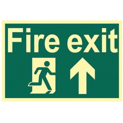 FIRE EXIT RUNNING MAN ARROW UP -PHS (300 X 200MM)