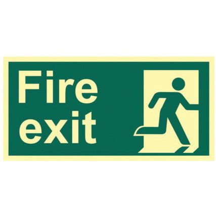 FIRE EXIT (MAN RIGHT) - PHS (300X150MM)