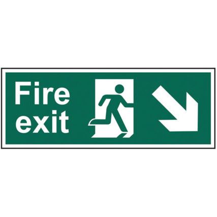 FIRE EXIT (MAN ARROW DOWN/RIGHT)-RPVC (600 X 200MM)