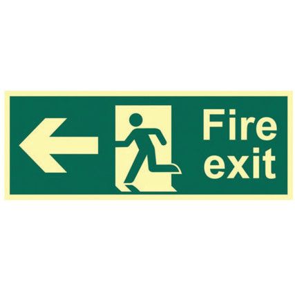 FIRE EXIT (MAN ARROW LEFT) -PHS(400 X 150MM)