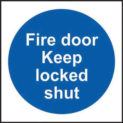 FIRE DOOR KEEP LOCKED SHUT (MULTIPK-20) - PVC (70 X 70MM)