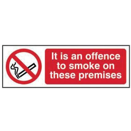 IT IS AN OFFENCE TO SMOKE ON THESE PREMISES - RPVC (300 X 100MM)