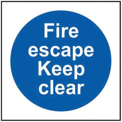 FIRE ESCAPE KEEP CLEAR - RPVC(100X 100MM)