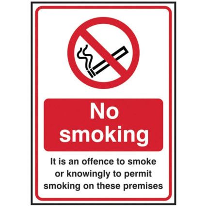 NO SMOKING IT AGAINST THE LAW TO SMOKE ORKNOWINGLY-RPVC(148X210MM)