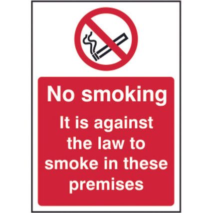 NOSMOKING IT IS AGAINST LAW TOSMOKE IN PREMISES-SAV(148X210MM)