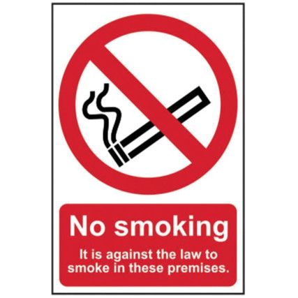 NO SMOKING IT IS AGAINST THE LAWTO SMOKE.. - RPVC (200 X 300MM)