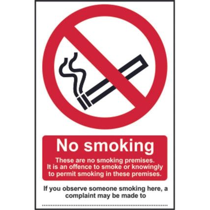 NO SMOKING THESE ARE NO SMOKINGPREMISESÃ¢â‚¬Â¦ - PVC (160 X 230MM)