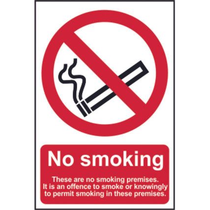 NO SMOKING THESE ARE NO SMOKINGPREMISESÃ¢â‚¬Â¦ - PVC (200 X 300MM)