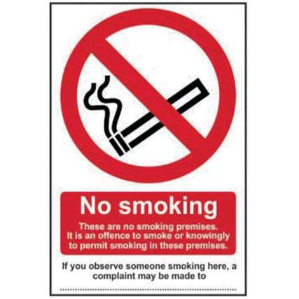 NO SMOKING THESE ARE NO SMOKINGPREMISESÃ¢â‚¬Â¦ - PVC (200 X 300MM)