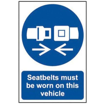 SEATBELTS MUST BE WORN ON THISVEHICLE - SAV (200 X 300MM)