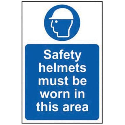 SAFETY HELMETS MUST BE WORN INTHIS AREA - RPVC (200 X 300MM)